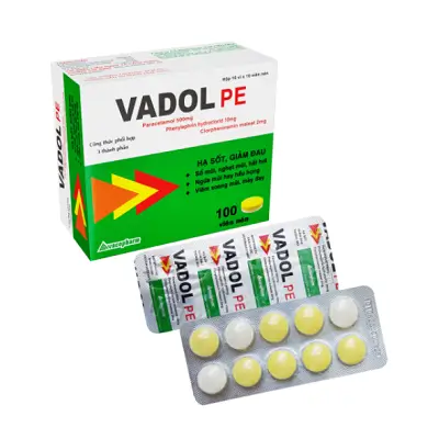 Vadol PE Vacopharm (Hộp 10 vỉ x 10 viên) – Thuốc cảm cúm